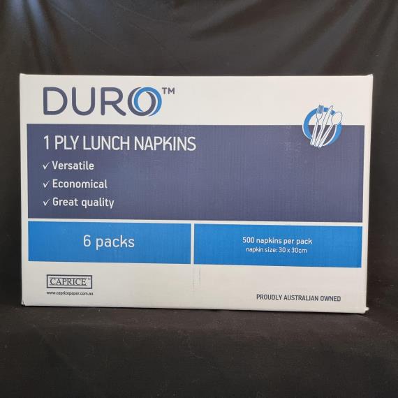 Paper - Napkins Luncheon White 1 Ply 3000 30cm Square